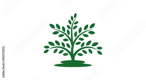 Green tree symbol illustration on white