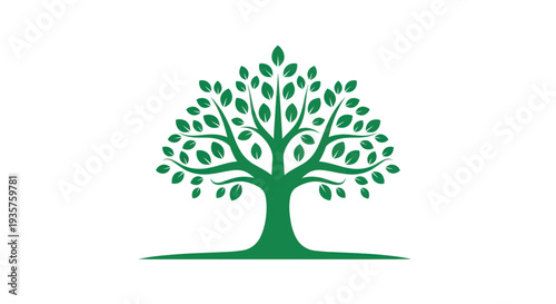 Green tree vector illustration on white background