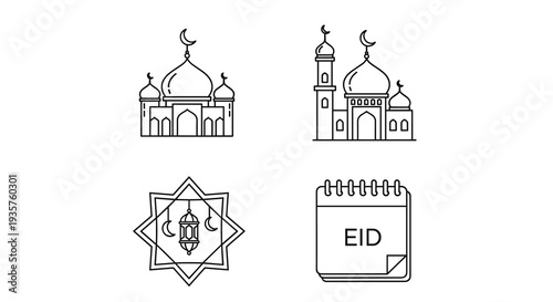 Happy Eid Mubarak, modern flat vector showing family happiness, generosity, and joyful Eid Mubarak celebration