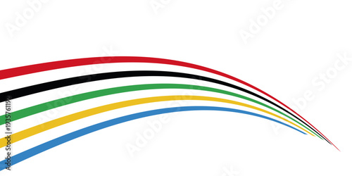 abstract wavy stripes with the colors of Paris Olympics games 2024 . vector illustrationabstract wavy stripes with the colors of Paris Olympics games 2024 . vector illustration