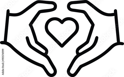 A heart being cradled by two hands