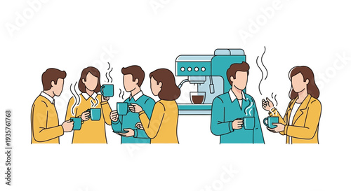 Group of People Drinking Coffee Together.