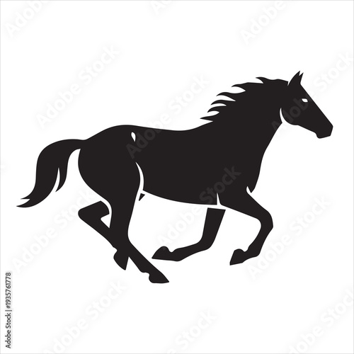 icon running horse vector illustration. horse silhouette isolated on white