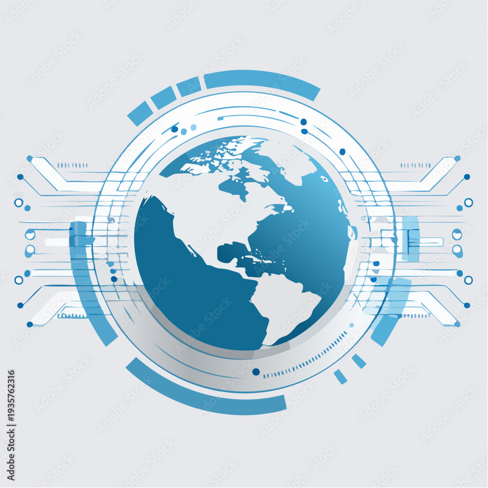 Fototapeta premium Abstract Globe Technology Futuristic Digital Network Concept Global Connection
