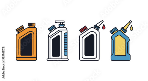 Lubricant Can Line art vector abstract color composition illustration