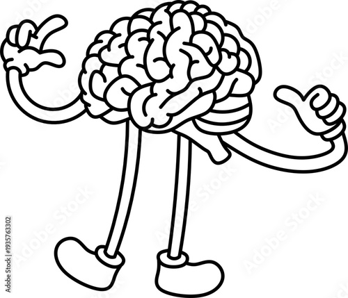 Funny Brain Mascot