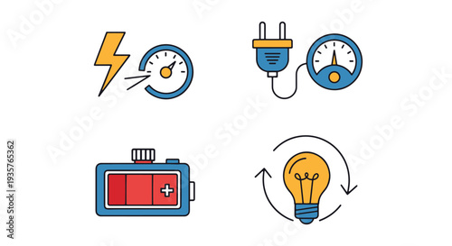 Energy Regulator minimal contemporary color vector