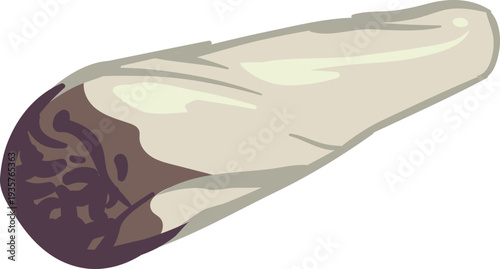 Smoking joint. Natural cannabis cigarette color icon