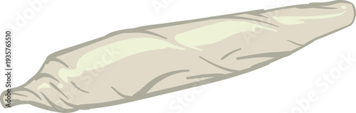 Rolled paper drug joint. Crumpled marihuana icon