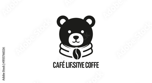 Cute Bear Head Coffee Logo for Cafe Branding and Beverage Shop