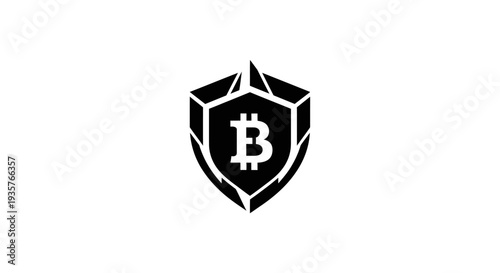 Cryptocurrency shield icon representing secure digital finance and Bitcoin protection