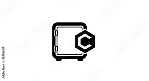 Digital Security Vault with Hexagon C Icon
