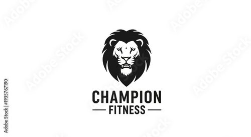 Lion Head Champion Fitness Logo - Strength and Power Mascot Design
