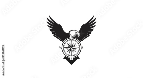 Majestic Eagle Holding Compass Rose Symbolizing Direction and Freedom