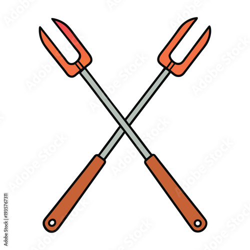 Sturdy barbecue tongs with long handles for safe grilling, perfect for flipping meats, veggies, and more with ease and precision over the hot flames.
