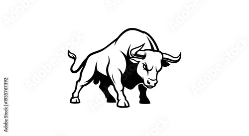 Powerful Bull Mascot Logo Illustration - Strength and Determination Symbol