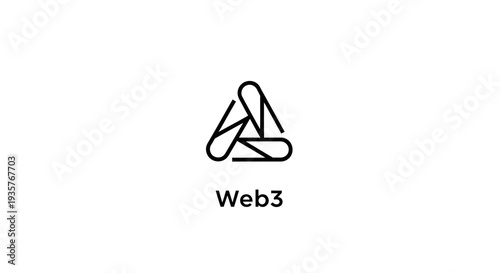Web3 Technology Logo Icon for Decentralized Internet and Blockchain Concepts