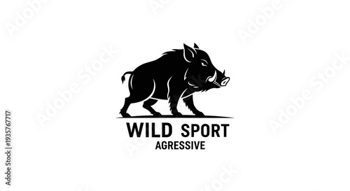 Wild Boar Silhouette Logo Design for Sport and Hunting Themes