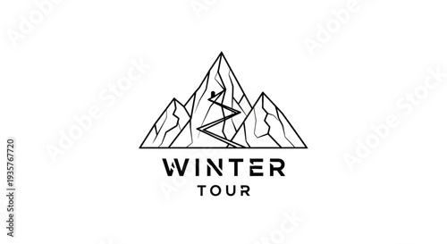 Winter Tour Mountain Logo Design for Travel and Adventure
