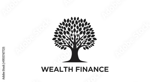 Wealth Finance Tree Logo - Growth and Investment Concept