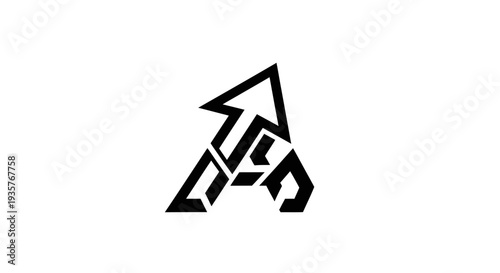 Abstract A letter logo with upward arrow symbol, modern design for business growth