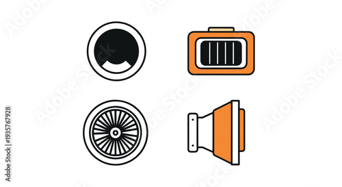 Engine Intake Line modern abstract color vector