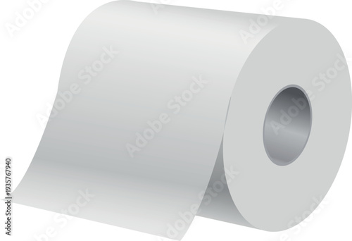 Paper roll white blank mockup. Realistic tissue