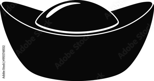 Black cooking pot silhouette illustration, traditional kitchen cookware isolated on white background simple vector graphic design