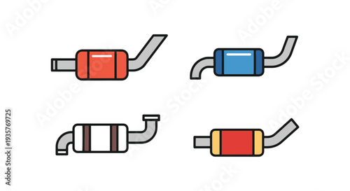 Exhaust Pipe Line minimal abstract design illustration