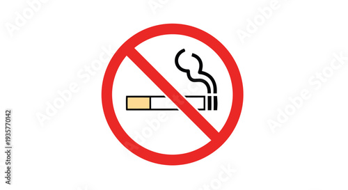 No Smoking Sign Indicating Prohibition of Cigarette Consumption in Public Spaces