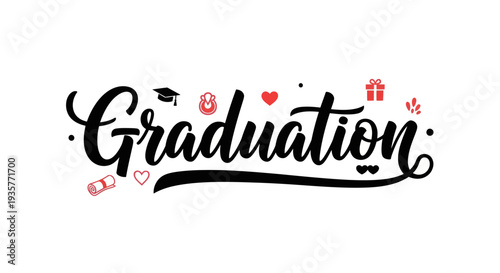 Graduation celebration typography design