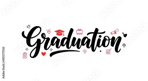 Graduation celebration typography design