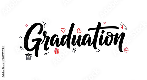 Graduation celebration typography design