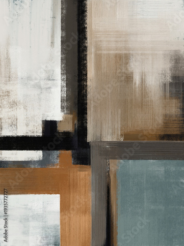 Fotografie Soft and minimalistic abstract artwork with delicate lines and muted tones, crea