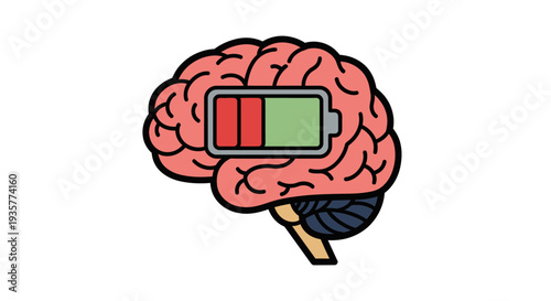 Brain Low Battery Concept.