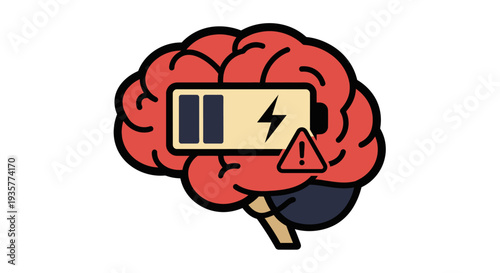 Brain Low Battery Concept.
