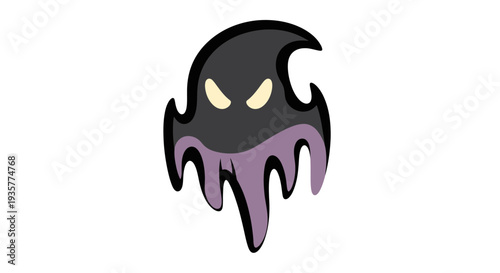 Cartoon Ghost Face Icon.