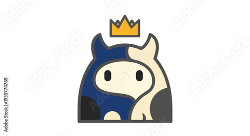 Cartoon Horse with Crown.