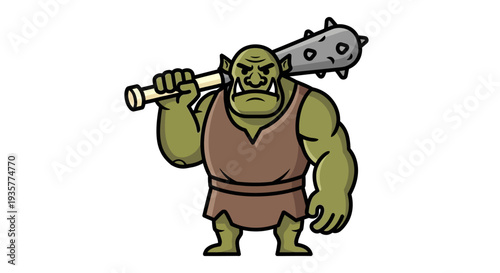 Cartoon Green Monster Character.