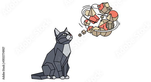 Cat Thinking of Food.