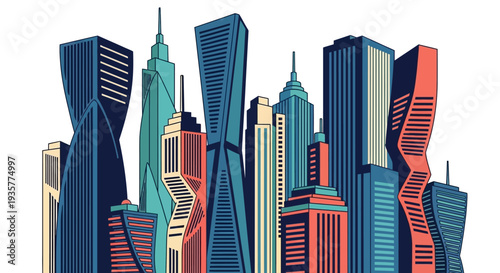 City Skyline Modern Buildings.