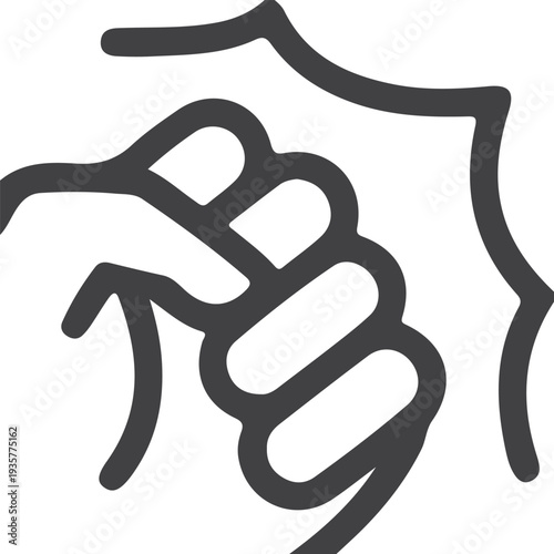 Pointing finger fist hand gesture line icon
