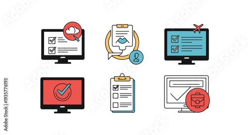 Online booking Line art vector dynamic creative style illustration