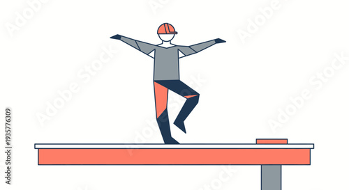Man on balance beam.