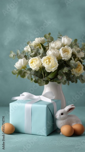 Wallpaper Mural Easter celebration with flowers and gifts spring vibes lifestyle indoor close-up Torontodigital.ca