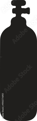 Black silhouette of a gas cylinder icon