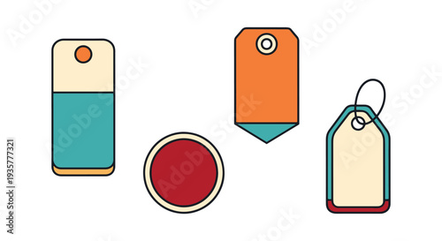 Label Tag Line art vector set minimal dynamic tone