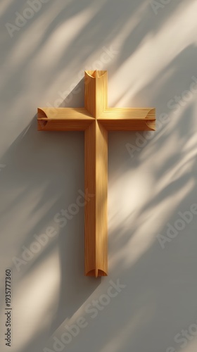 Wallpaper Mural Easter reflection wooden cross in natural light quiet space spiritual symbolism Torontodigital.ca