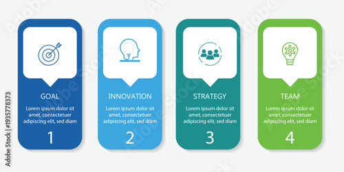 Business infographic design template with 4 options, Thin line design with numbers 4 options or steps. Vector illustration graphic design,