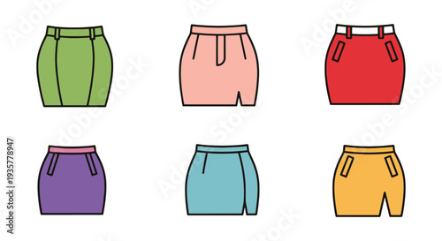 Pencil Skirt Line art vector dynamic abstract color illustration
